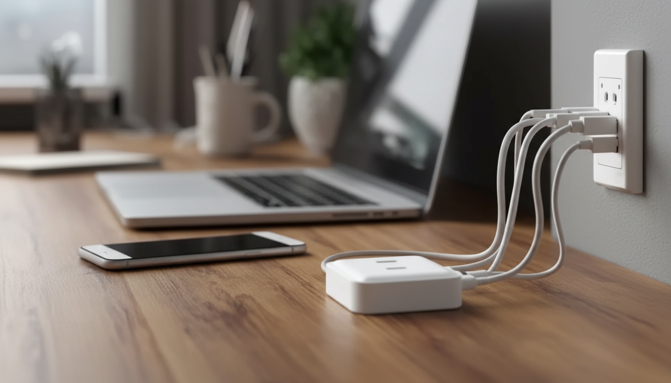Minimalist Cable & Charger Setup for a Tidy Desk